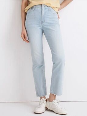 Madewell Light Blue High-Rise Cropped Straight Jeans